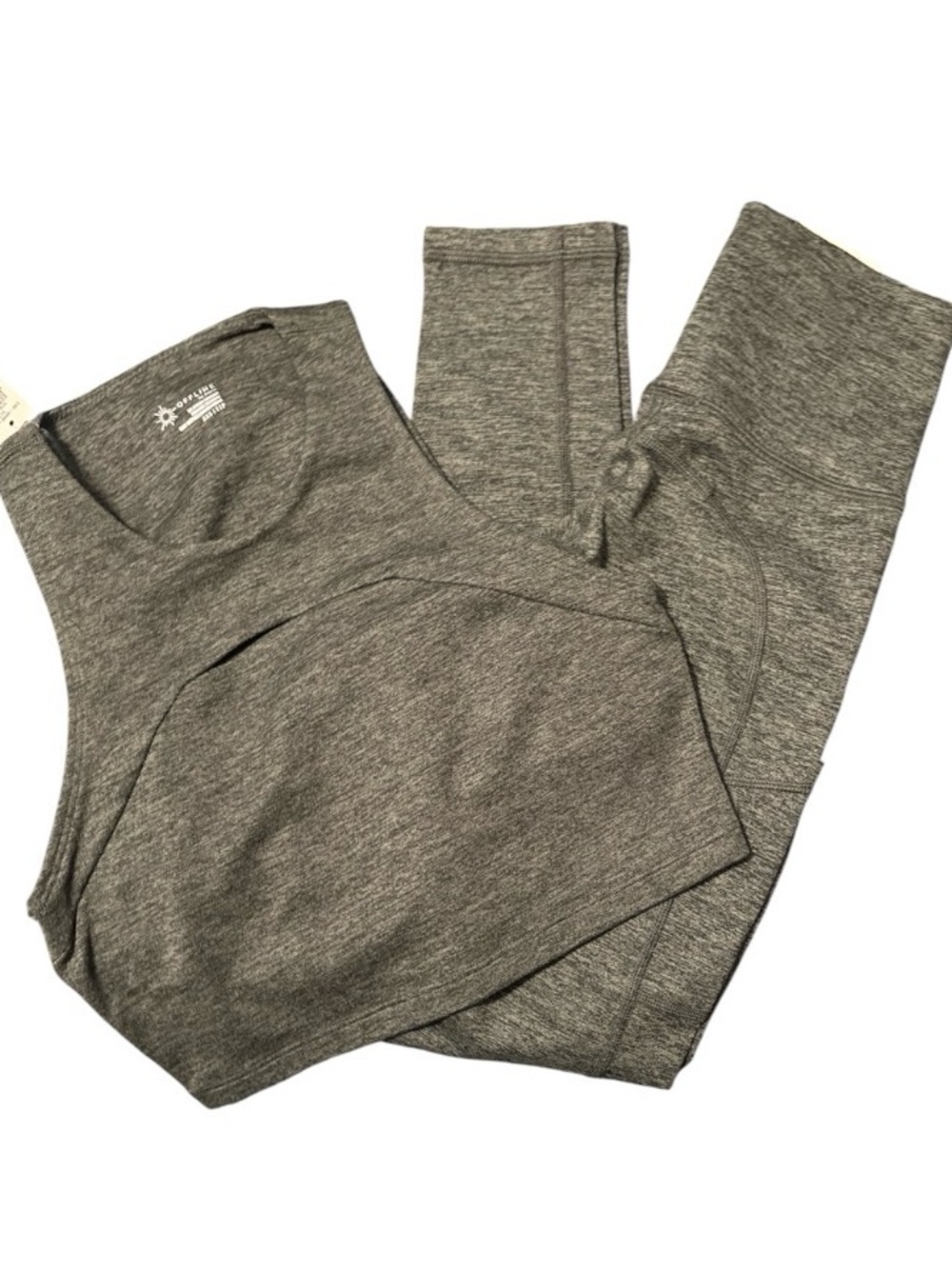 Aerie Forest Green Heathered Leggings & Sports Bra Set